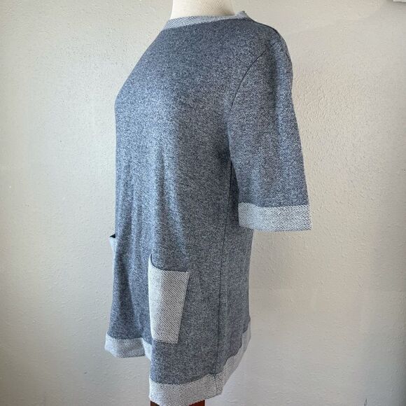 NWT Sharagano Short Sleeve Sweatshirt Top Size M - Picture 1 of 7